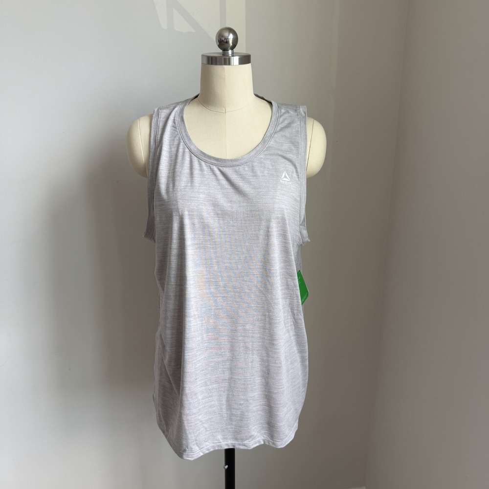 Reebok Legacy Performance Tank Top Women's XXL Gray Moisture Wicking Gym Yoga